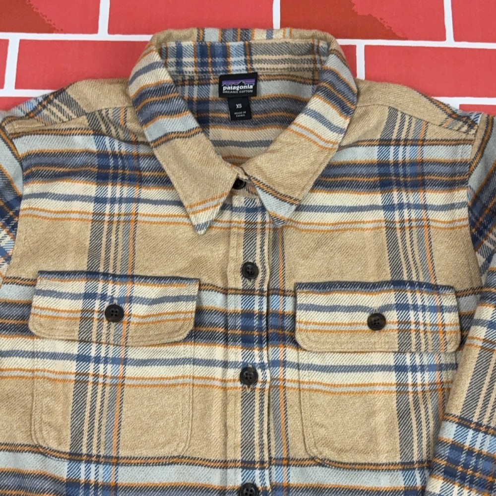 Patagonia Fjord Flannel Shirt Women's XS Plaid Organic Cotton Button-Up - Picture 2 of 9